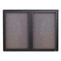 Quartet Enclosed Fabric-Cork Board, 48 x 36, Gray Surface, Graphite Aluminum Frame 2364L